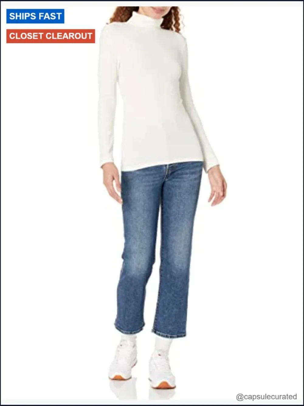 Slim-Fit Stretchy Layering Long Sleeve Knit Rib Turtleneck Top Pack of 2